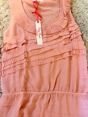 Ruby Rose Sleeveless Ruffle Pleat Blouse in Pink